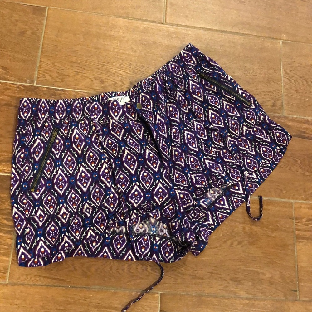 Purple and blue printed shorts